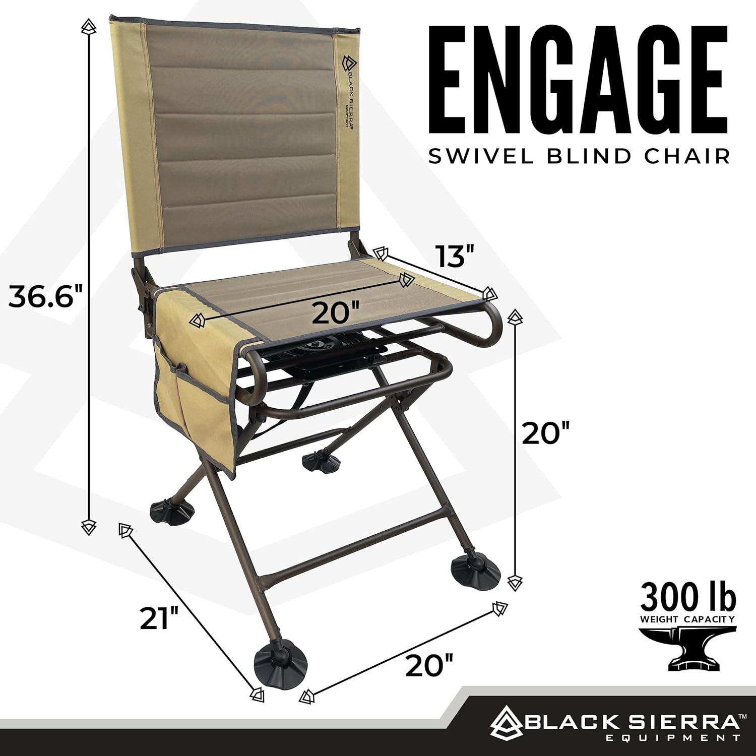 Portable Folding Outdoor Chair with Side Table & Storage Pocket