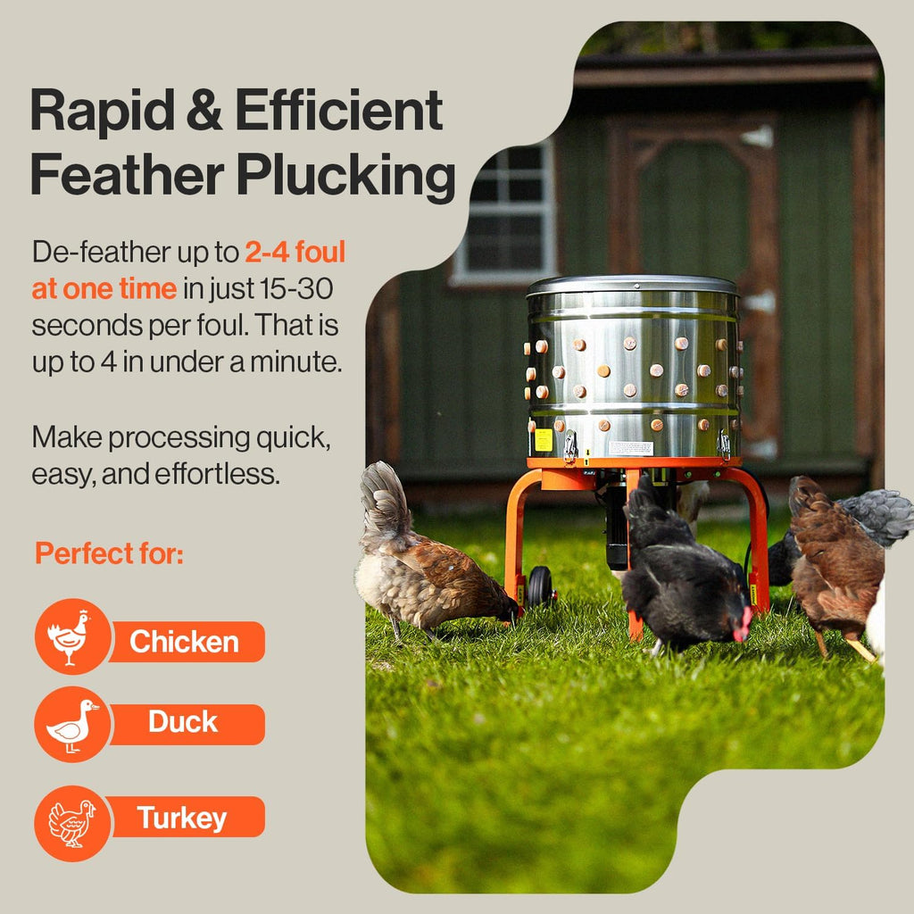 Stainless Steel Feather Processing Attachment – Fast & Efficient Poultry Plucker