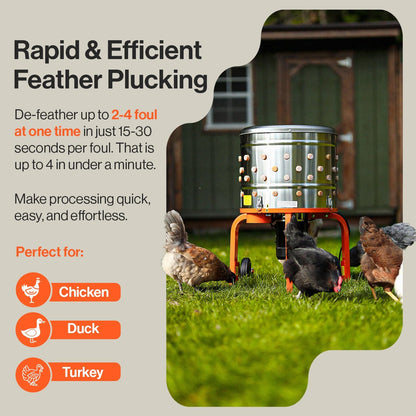 Stainless Steel Feather Processing Attachment – Fast & Efficient Poultry Plucker
