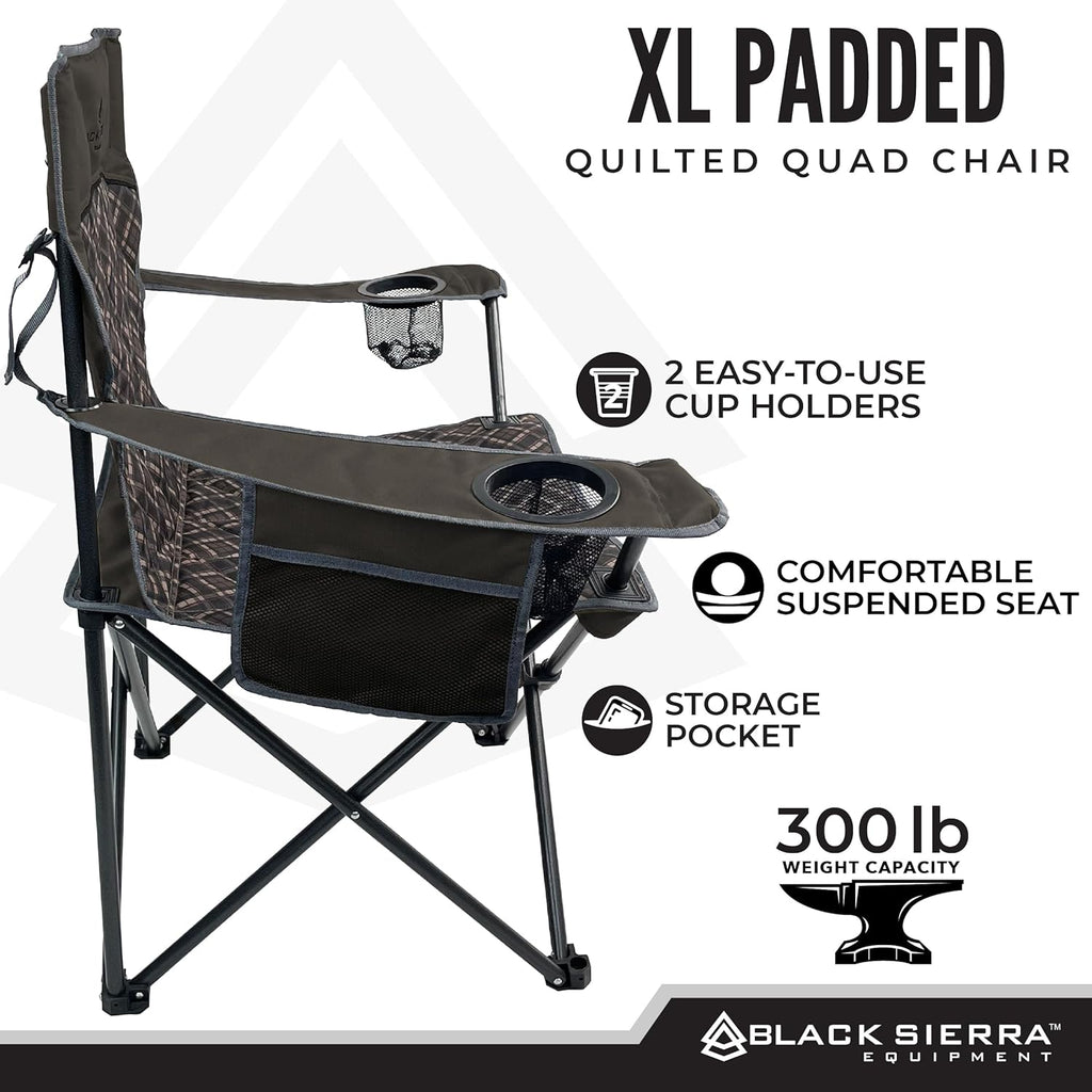 Oversized Folding Camping Chair – Supports 300 lbs, Portable & Cozy