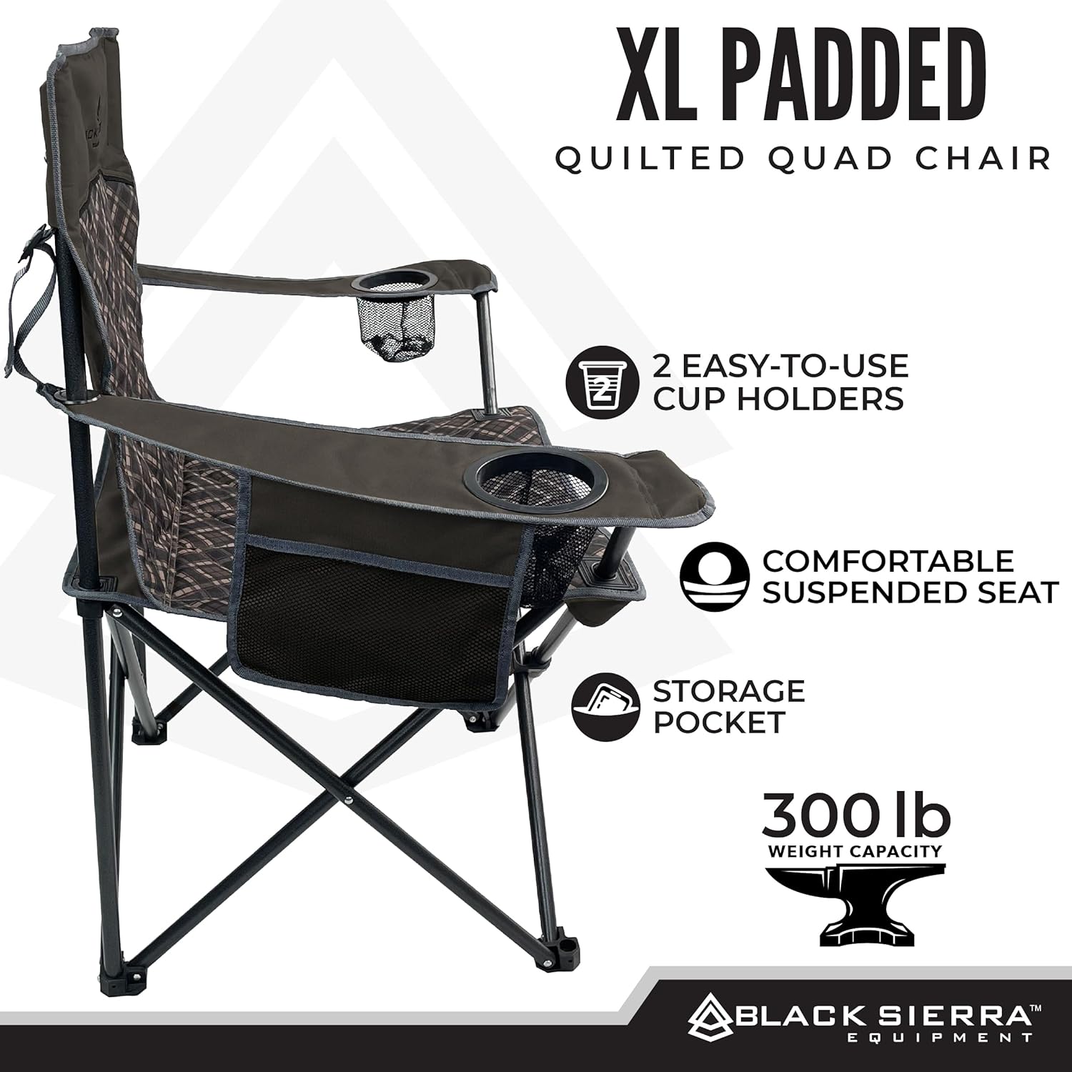 Oversized Folding Camping Chair – Supports 300 lbs, Portable & Cozy