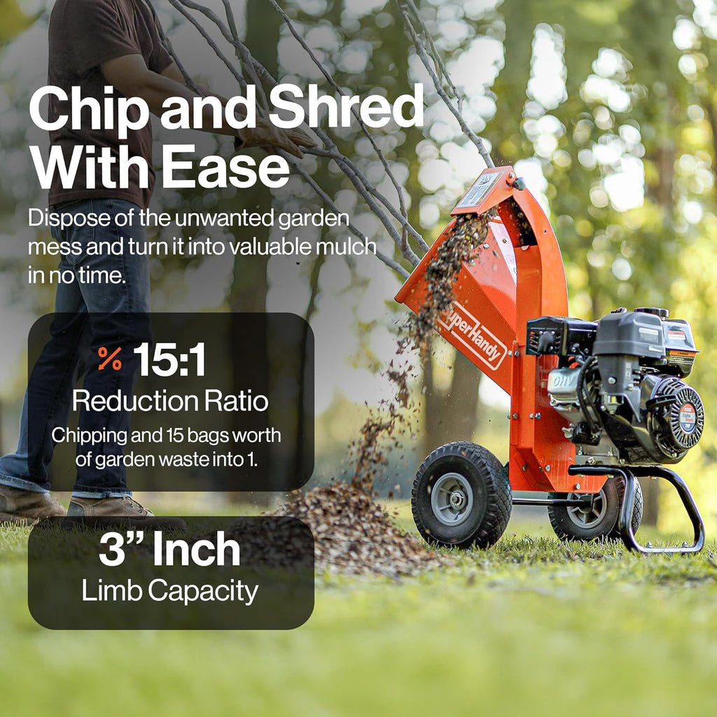 Mini Electric Wood Chipper & Shredder – Efficient Garden Waste Crusher