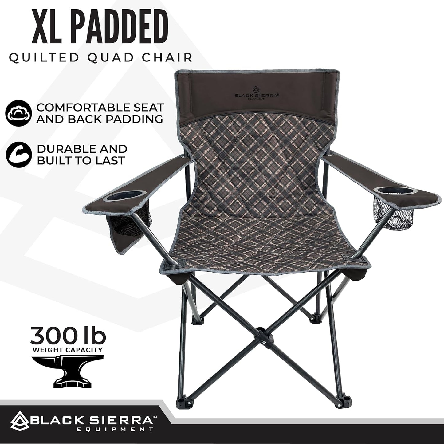 Oversized Folding Camping Chair – Supports 300 lbs, Portable & Cozy