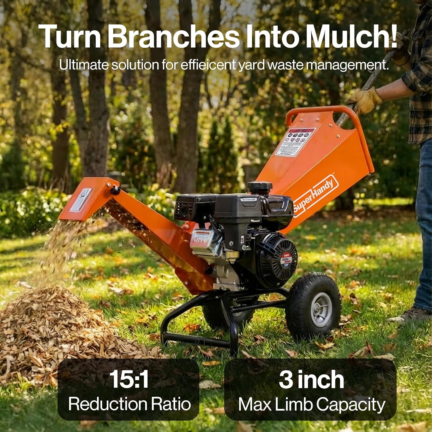 Heavy-Duty Electric Garden Shredder – Safe & Efficient Branch & Yard Waste Chopper