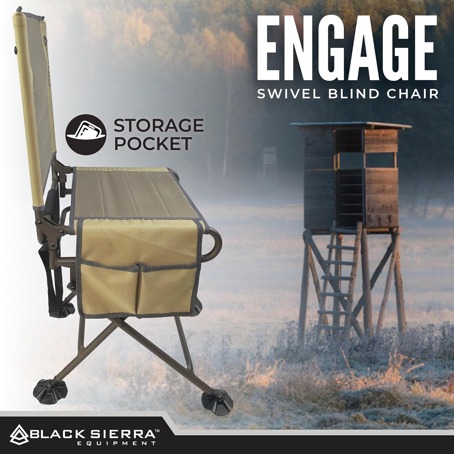 Portable Folding Outdoor Chair with Side Table & Storage Pocket