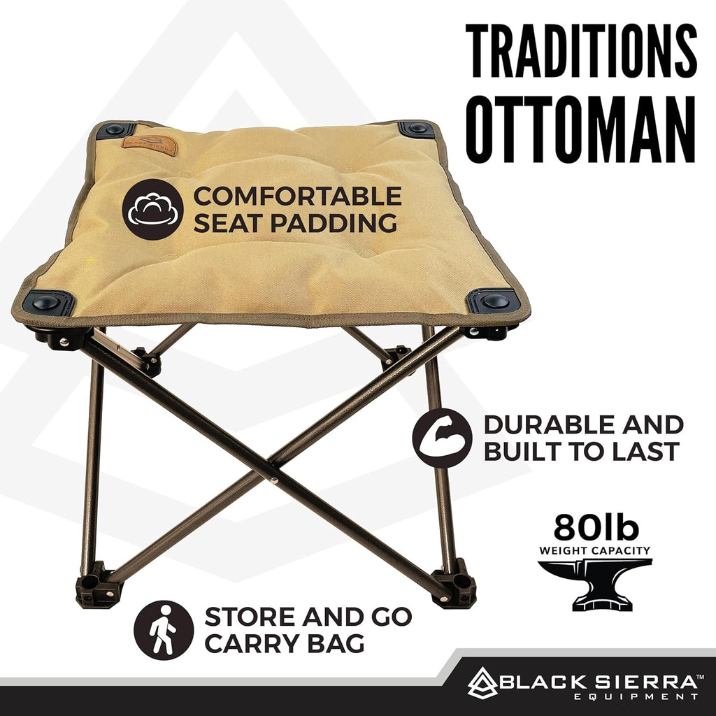 Portable Folding Camping Chair with Footrest & Cup Holder