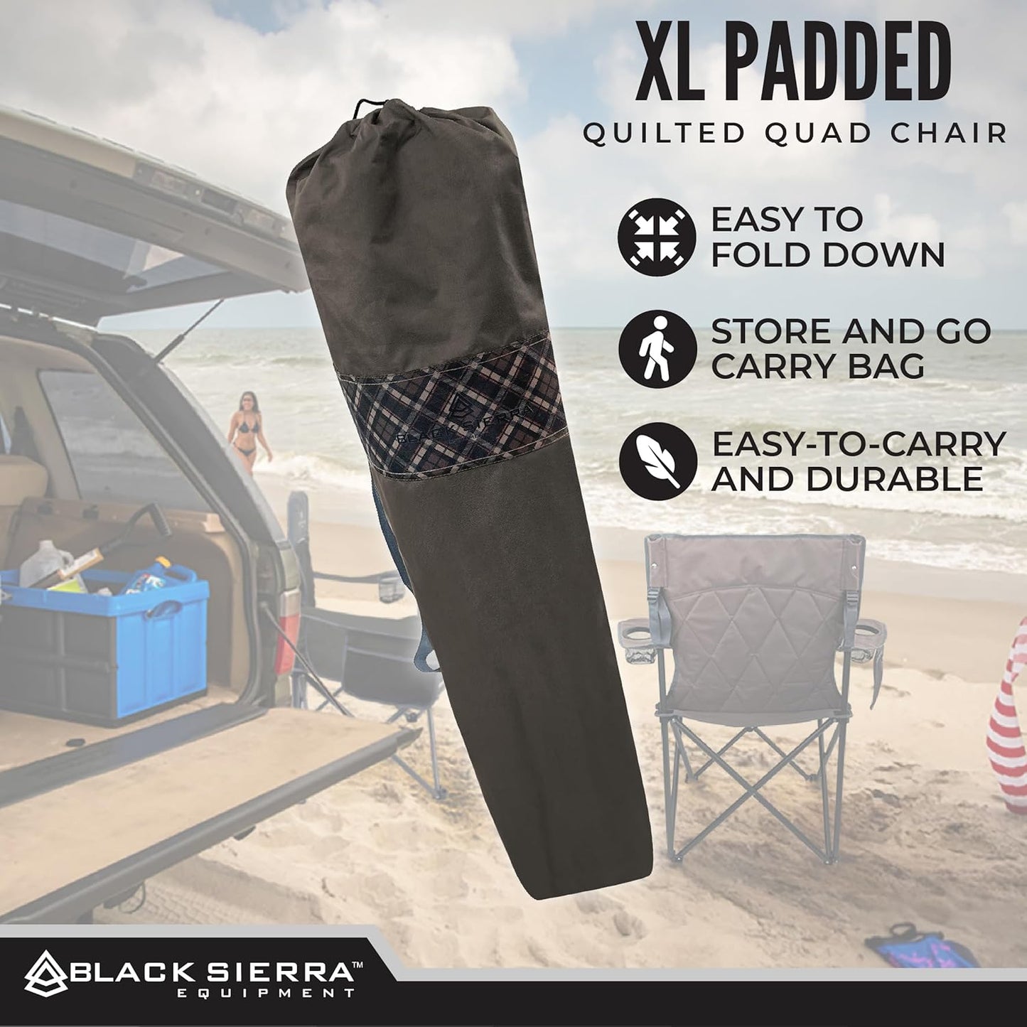 Oversized Folding Camping Chair – Supports 300 lbs, Portable & Cozy