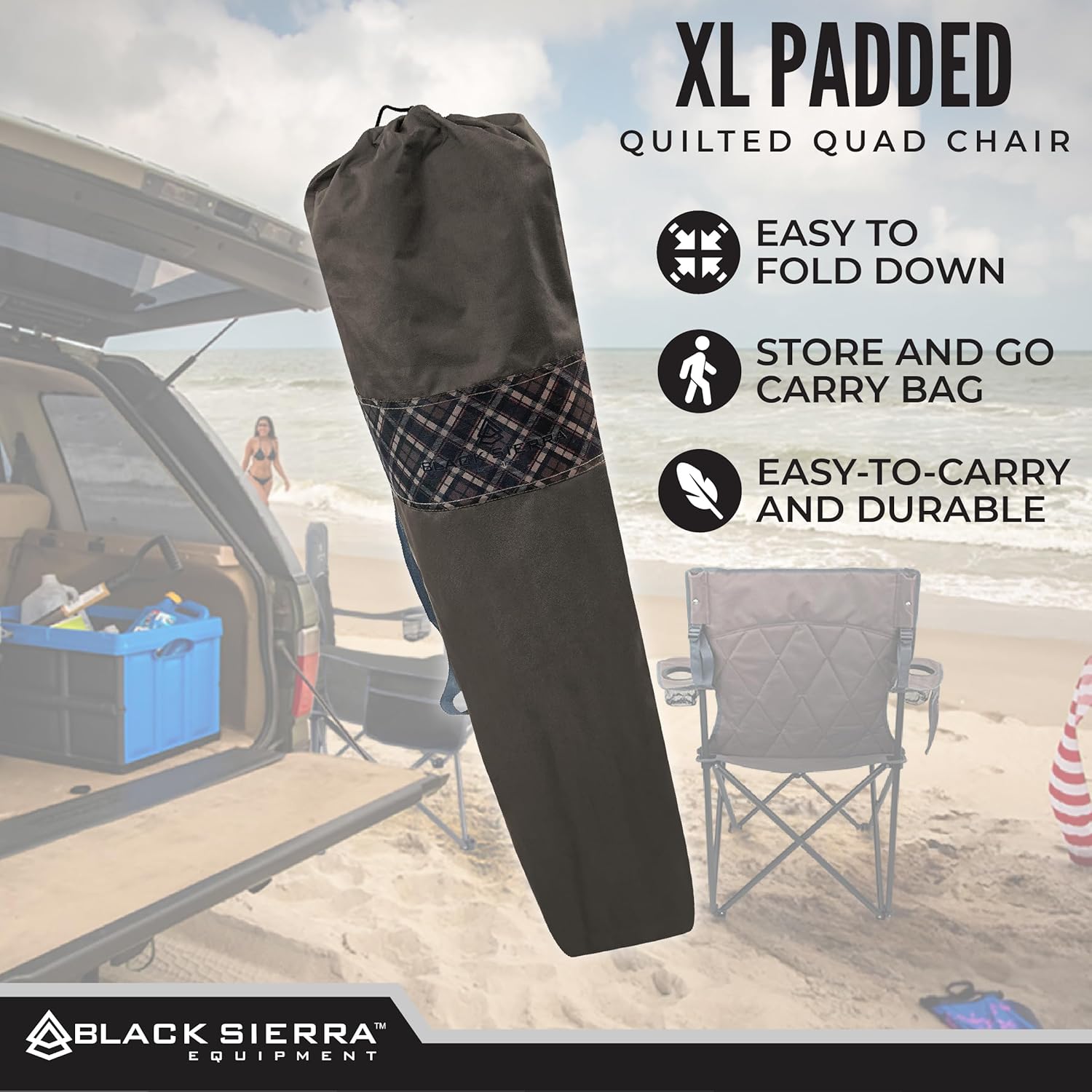 Oversized Folding Camping Chair – Supports 300 lbs, Portable & Cozy