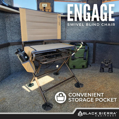 Portable Folding Outdoor Chair with Side Table & Storage Pocket