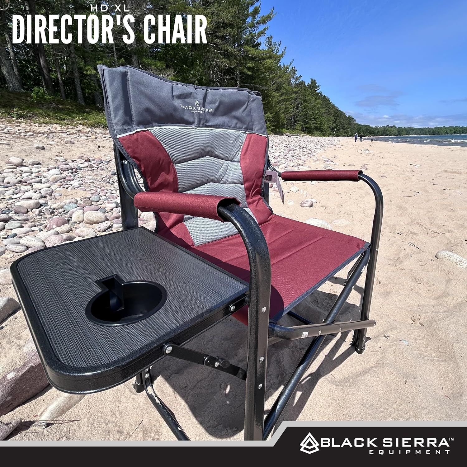 Heavy-Duty Folding Chair – XL Comfort Seat with Cup Holder for Outdoor Adventures